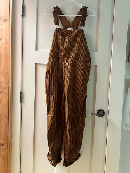 Brixton Pants - Brixton Corduroy Overalls in Rust Brown